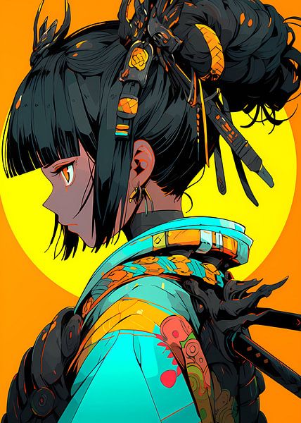 Cyberpunk Samurai Girl von Steven Kingsbury
