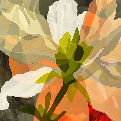 Poésie florale dans une abstraction colorée