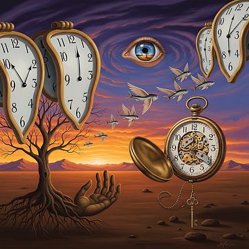 Traum jenseits der Realität - Surrealismus Kunst Malerei von Aden Pink Galerry