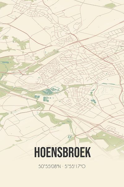Vintage map of Hoensbroek (Limburg) by Prints of Place