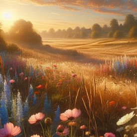 Wildflowers in a meadow by Henk van Holten