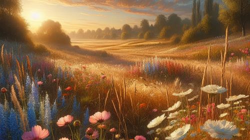 Wilde bloemen in een weiland