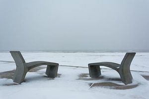 Scheveningen dans la neige sur Marian Sintemaartensdijk