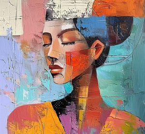 Frau und Farben