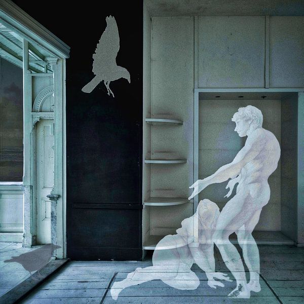 Adam and Eve in an art deco building by Ruben van Gogh - smartphoneart