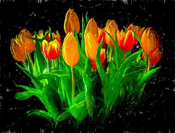 Ein Strauß Tulpen. von Nicolaas Digi Art