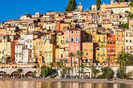 Picturesque old town of Menton on the Côte d'Azur - France by Werner Dieterich thumbnail