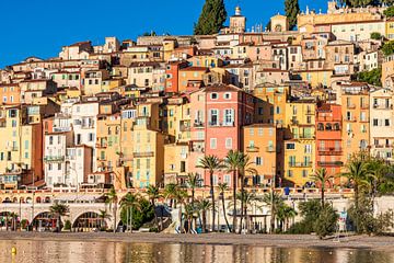Picturesque old town of Menton on the Côte d'Azur - France by Werner Dieterich
