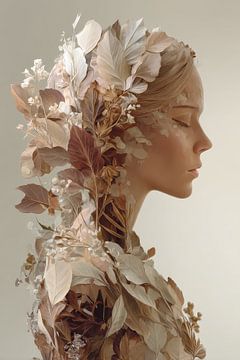 Frau mit Blumen abstrakt