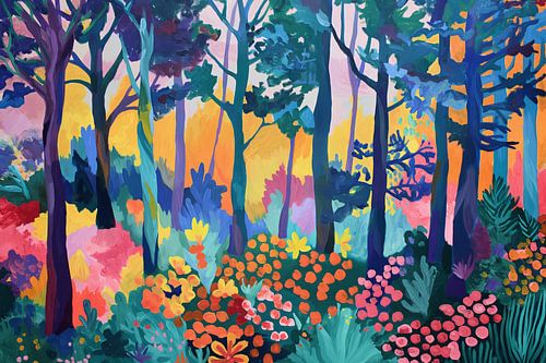 Bosmagie bij Zonsondergang