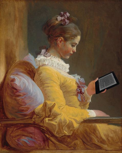 Lesendes Mädchen, Jean-Honoré Fragonard von Digital Art Studio