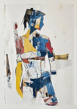 Abstract Vrouwenschilderij | Collage of Modern Femininity van Kunst Kriebels