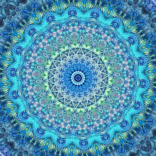 Mandala - turkoois en blauw
