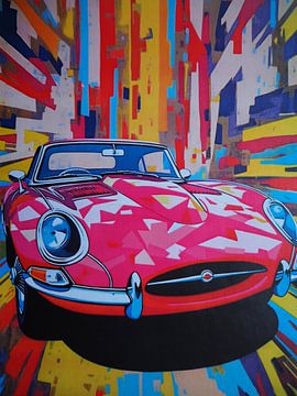 Pop Art Jaguar E sportwagen autodynamiek van gm_designs