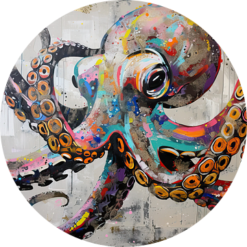 Schilderij Kleurrijke Octopus