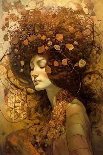 Femme avec des fleurs