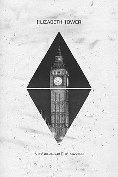 Coördinaten LONDON Elizabeth Tower van Melanie Viola