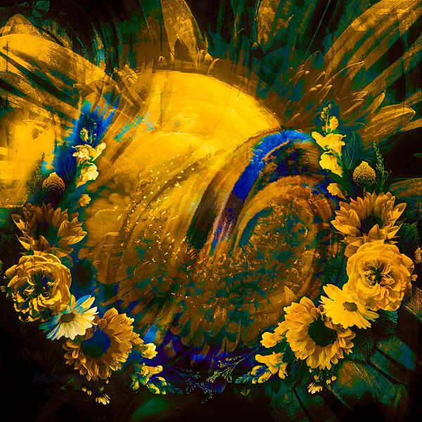 Flux de fleurs d'or par Helga Blanke