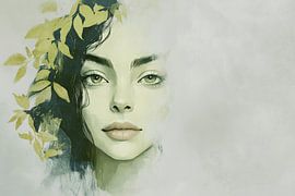 Feminine elegance in soft green by Poster Art Shop