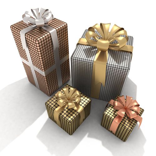 Cadeautjes met goud en zilver papier