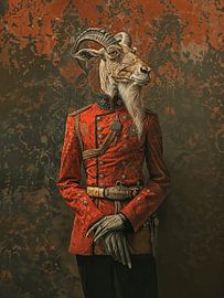 Animal portrait Saiga Abgedrehtschweinstall