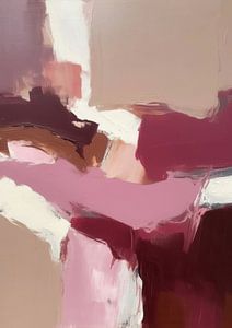 Abstrakt Malerei Expressionismus Rosa Braun Weiß Modern