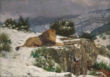 Ein Löwe im Schnee, Geza Vastagh