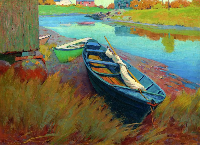 Arthur Wesley Dow, Boote in der Ruhephase, 1895 von finemasterpiece