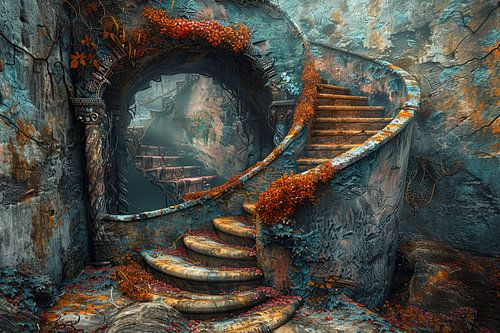 trappen in en rondom huis of gebouwen