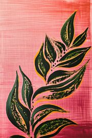 Leaves on pink van Franka Poulain