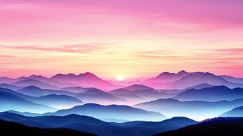 Sonnenaufgang über Bergketten