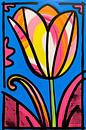 Kleurrijke abstracte tulp schilderij van Art & Soul Creations thumbnail