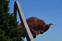 The well-known work of art of the bull on the Redbull Ring in Austria