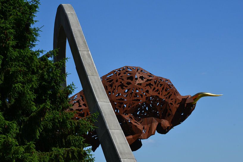 The well-known work of art of the bull on the Redbull Ring in Austria by Quint Wijnhoven