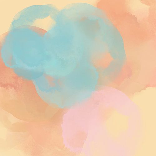 Dromerige werelden. Kleurrijke kunst in licht terracotta, mintgroen en roze