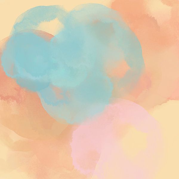 Verträumte Welten. Farbenfrohe Kunst in hellem Terrakotta, Mintgrün und Rosa von Dina Dankers
