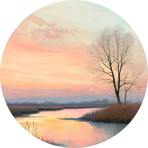 Polderlandschap van Abstract Schilderij