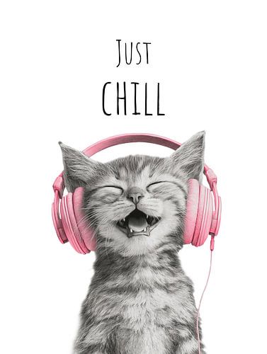 Stoere kat - Just Chill - roze
