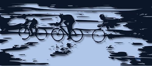Cyclists in bad weather by ! Grobie