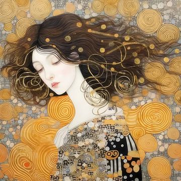 Golden Girl of Gustav Klimt van Peridot Alley