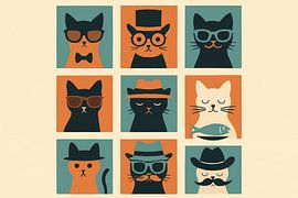 Stylish cats with accessories by Imperial Art House
