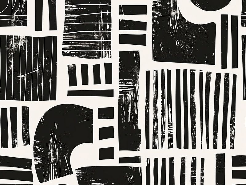 Minimal abstract black white artwork by haroulita