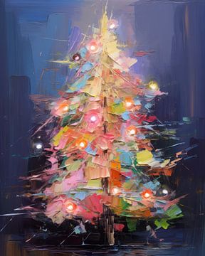 Arbre de Noël coloré, moderne et abstrait sur Studio Allee