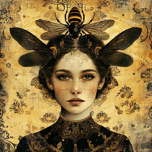 Bijenkoningin in vintage stijl