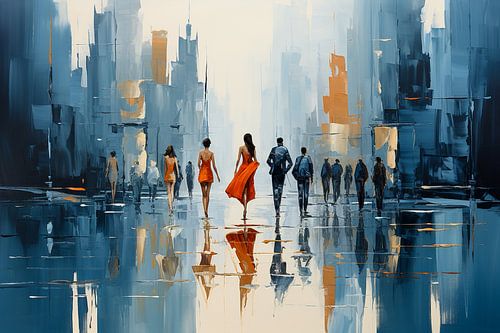 abstract winkelen kunst van de stad