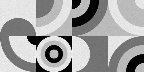 Modern minimalistisch geometrisch kunstwerk met cirkels en vierkanten 1