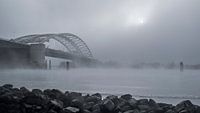 Van Brienenoord bridge in the fog  by Jeroen van Dam thumbnail