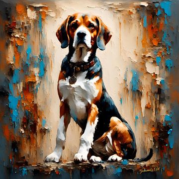 Hondenkunst - Beagle 2 van Johanna's Art