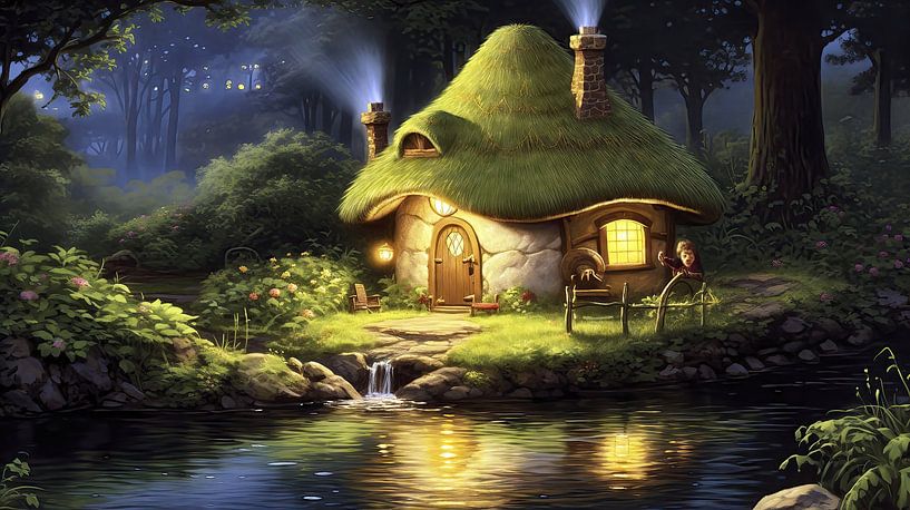 Hut by the stream by Frank Heinz