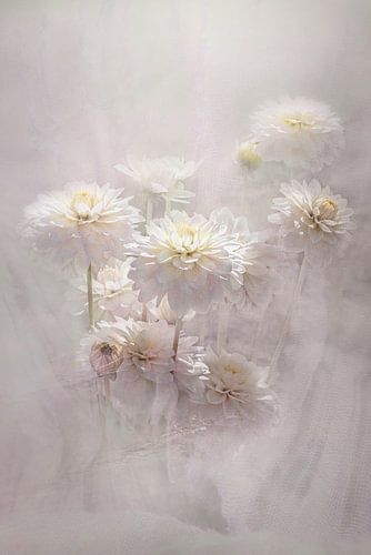 Dahlias . Pastel. Impressionism. Boho. by Alie Ekkelenkamp